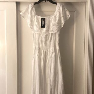 100% cotton off shoulder dress